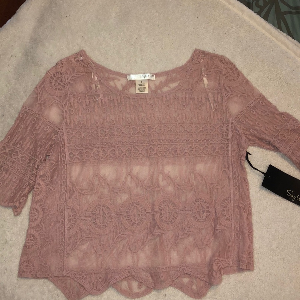 NWT Say What? Lace Crop Top